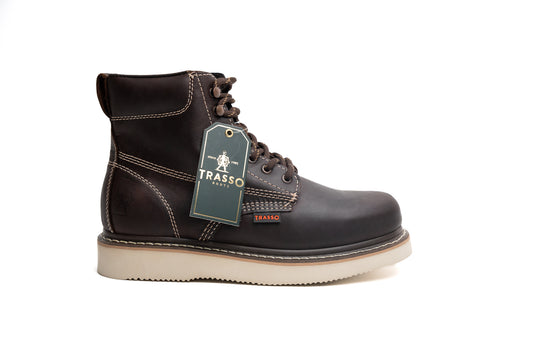 Mod. 501 Bota Industrial para Hombre de 6" color café marrón con suela mil rayas