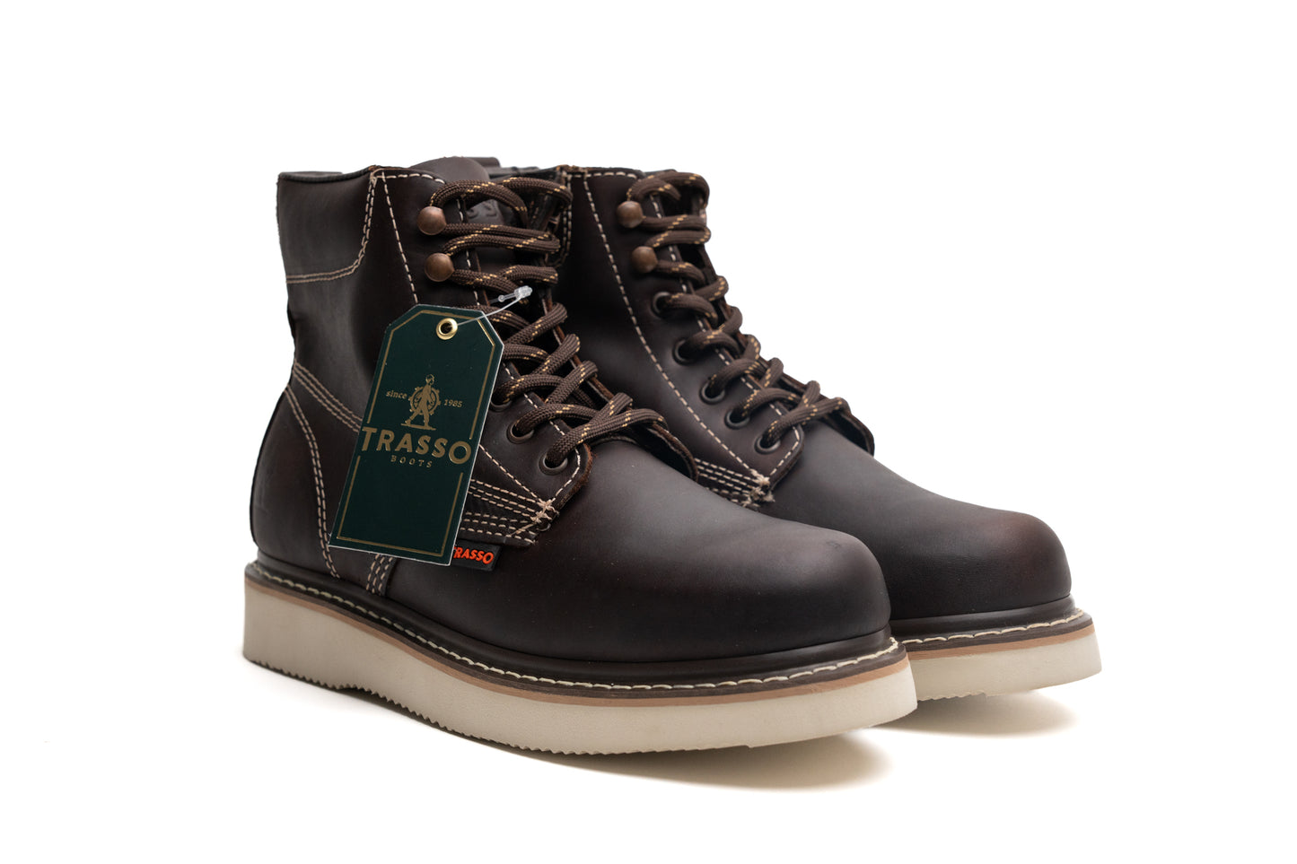 Mod. 501 Bota Industrial para Hombre de 6" color café marrón con suela mil rayas